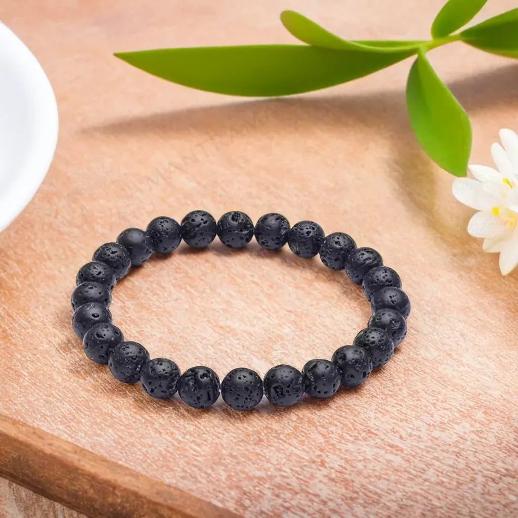 MantraMani® Lava Stone Bracelet – Courage, Strength & Volcanic Grounding