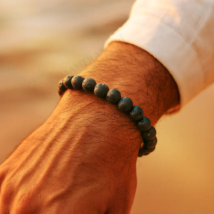 MantraMani® Lava Stone Bracelet – Courage, Strength & Volcanic Grounding
