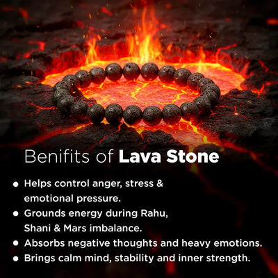 MantraMani® Lava Stone Bracelet – Courage, Strength & Volcanic Grounding for Bracelet
