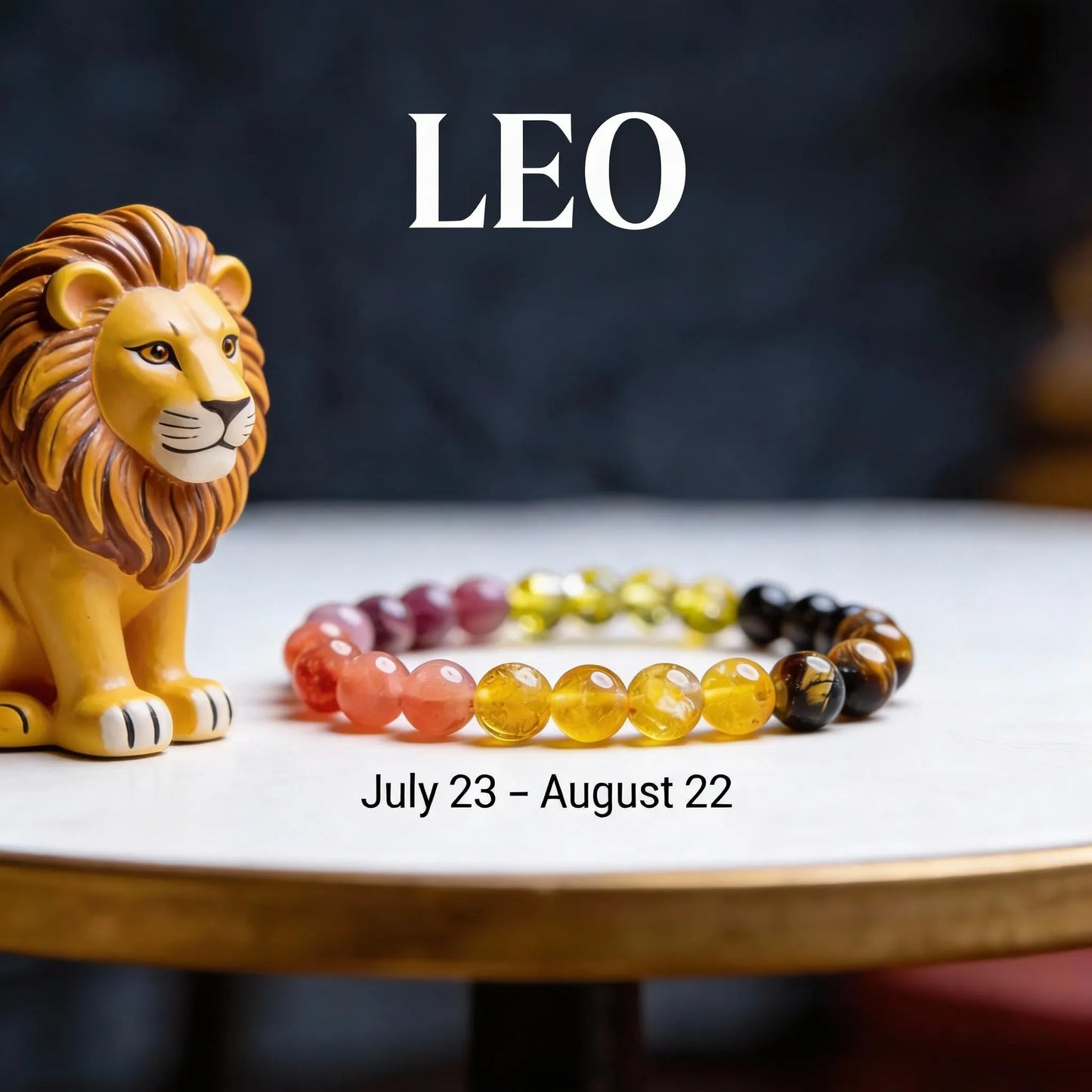 MantraMani® Leo Zodiac Birthstone Crystal Bracelet- Singh Rashi Crystal Bracelet