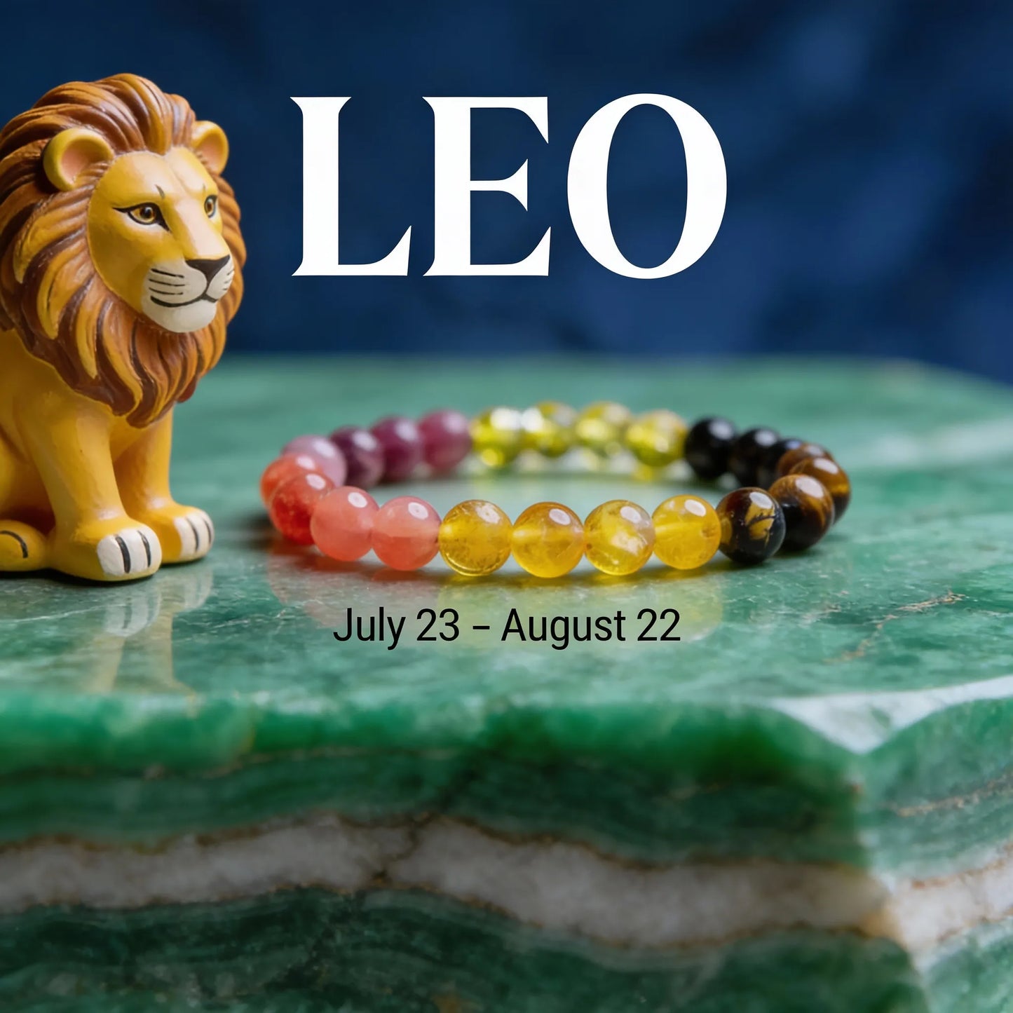 MantraMani® Leo Zodiac Birthstone Crystal Bracelet- Singh Rashi Crystal Bracelet