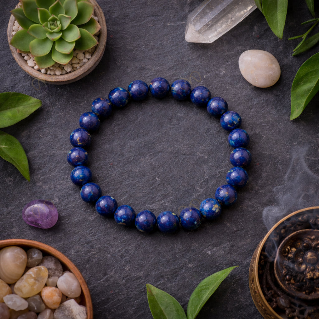 MantraMani® Lapis Verité™ — Lapis Lazuli Bracelet for Career Growth, Government Job Focus & Mental Clarity