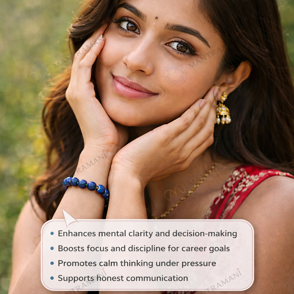 MantraMani® Lapis Verité™ — Lapis Lazuli Bracelet for Career Growth, Government Job Focus & Mental Clarity