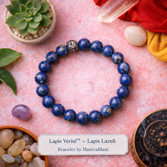 Lapis Verité™ — Lapis Lazuli Bracelet for Career Growth, Government Job Focus & Mental Clarity - MantraMani® Authentic Vedic Gemstone