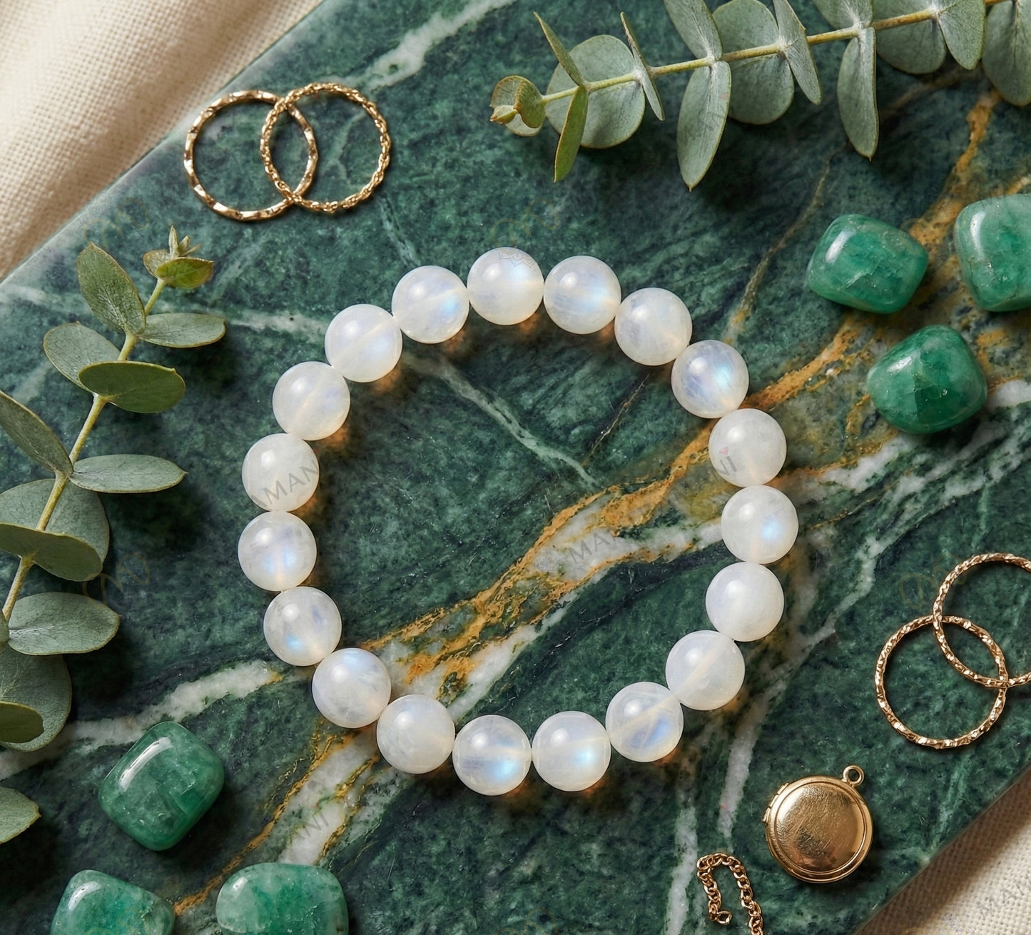 MantraMani® Lunar Grace™ – Signature Moonstone Bracelet for Women | Feminine Energy, Fertility Support & Hormonal Balance | Calm, Clarity, Emotional Healing & Inner Peace