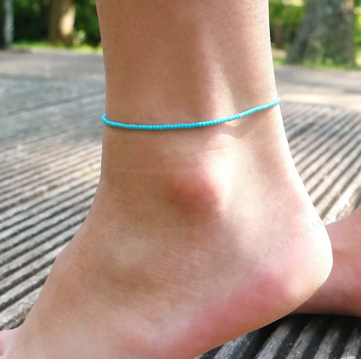 MantraMani® Blue Magnesite Turquoise Anklet