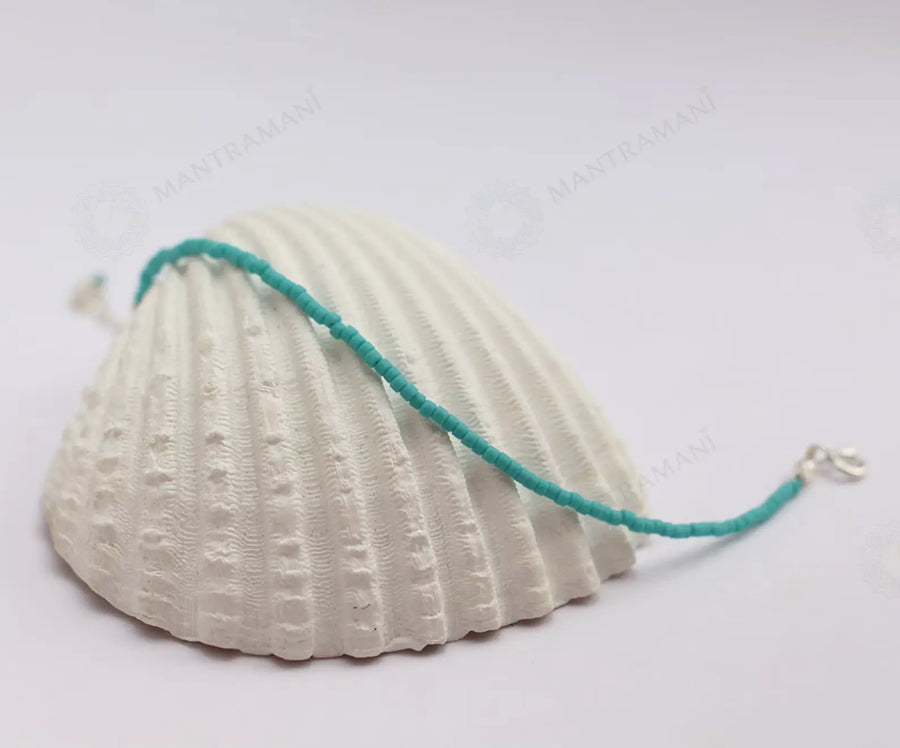 MantraMani® Blue Magnesite Turquoise Anklet