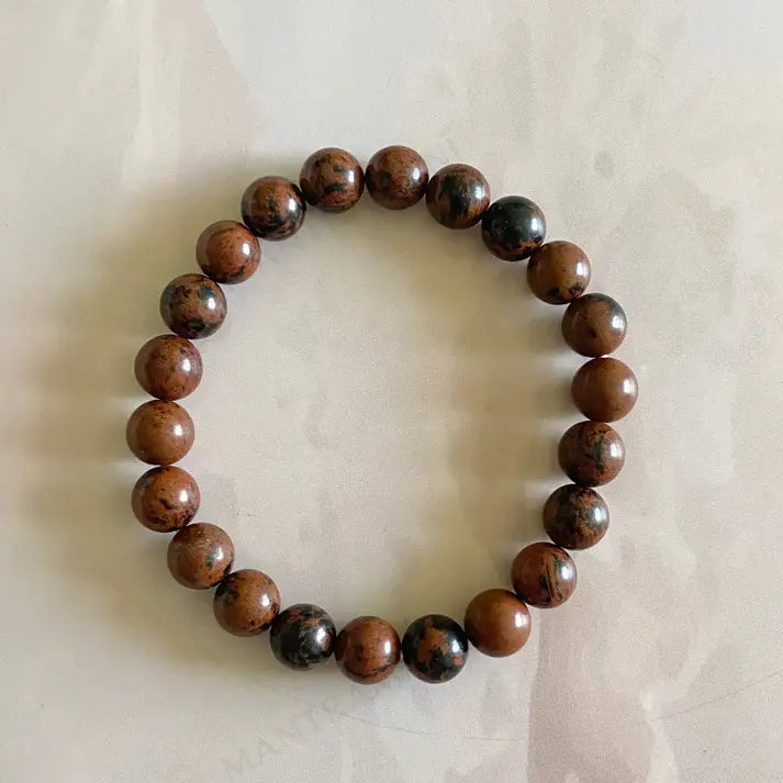 MantraMani® Mahogany Obsidian Bracelet – Deep Grounding, Truth & Trauma Release