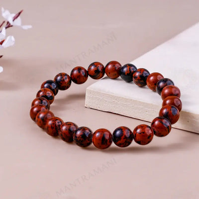 MantraMani® Mahogany Obsidian Bracelet – Deep Grounding, Truth & Trauma Release for Bracelet