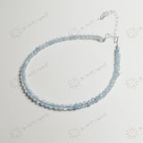 MantraMani® Aquamarine Crystal Anklet - Calm Mind, Good Communication, Emotional Healing