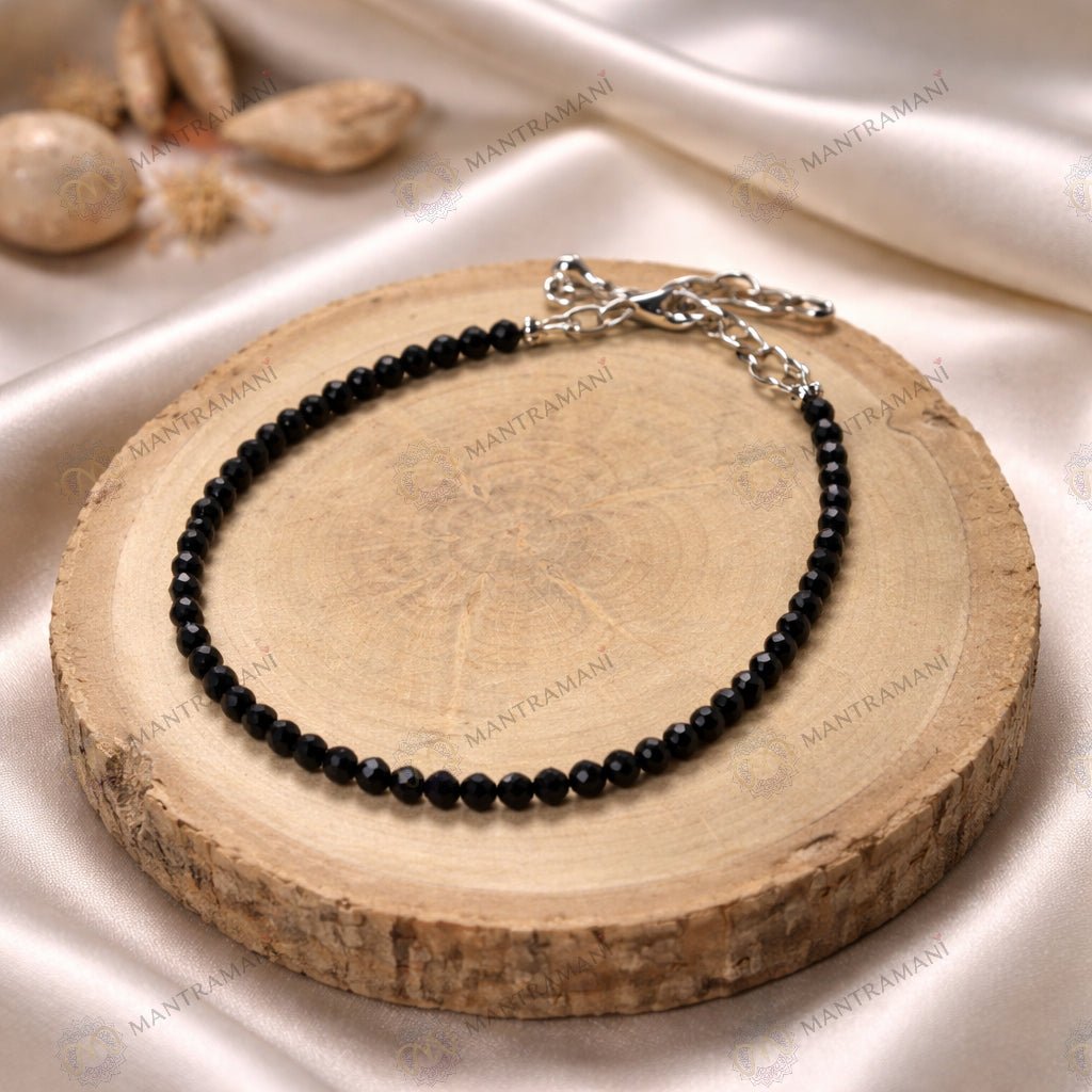 MantraMani® Natural Black Tourmaline Anklet