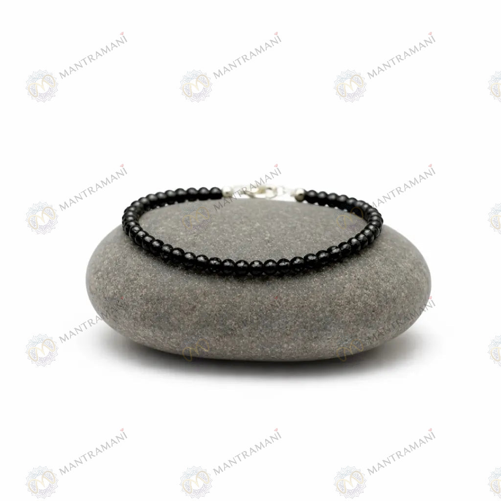 MantraMani® Black Tourmaline Anklet - Protection, Grounding, Energy Shield, Nazar and Evil eye