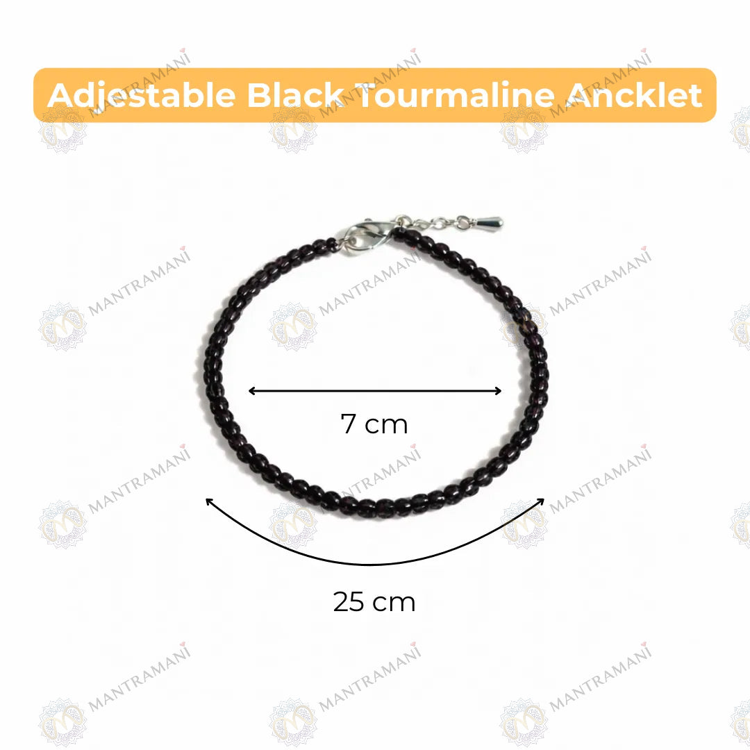 MantraMani® Natural Black Tourmaline Anklet