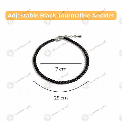 MantraMani® Natural Black Tourmaline Anklet
