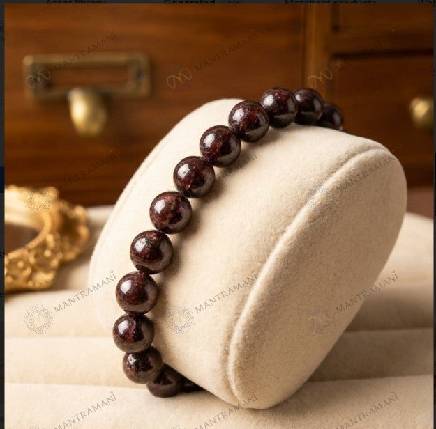 MantraMani® Garnet Bracelet For Prosperity & Grounding