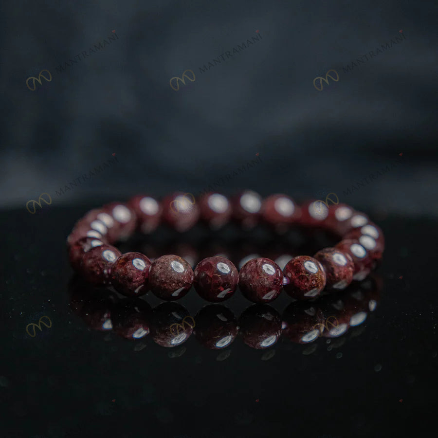 MantraMani® Garnet Bracelet For Prosperity & Grounding