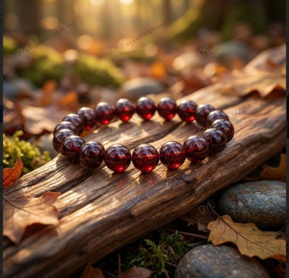 MantraMani® Garnet Bracelet For Prosperity & Grounding