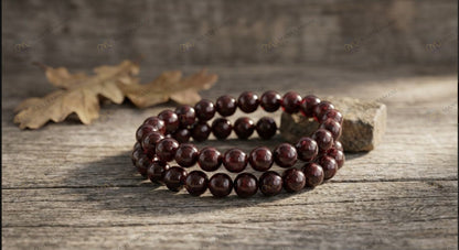 MantraMani® Garnet Bracelet For Prosperity & Grounding