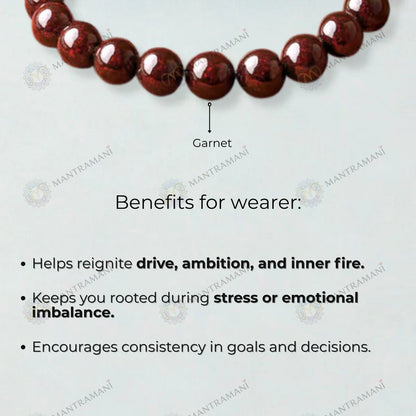 MantraMani® Garnet Bracelet For Prosperity & Grounding