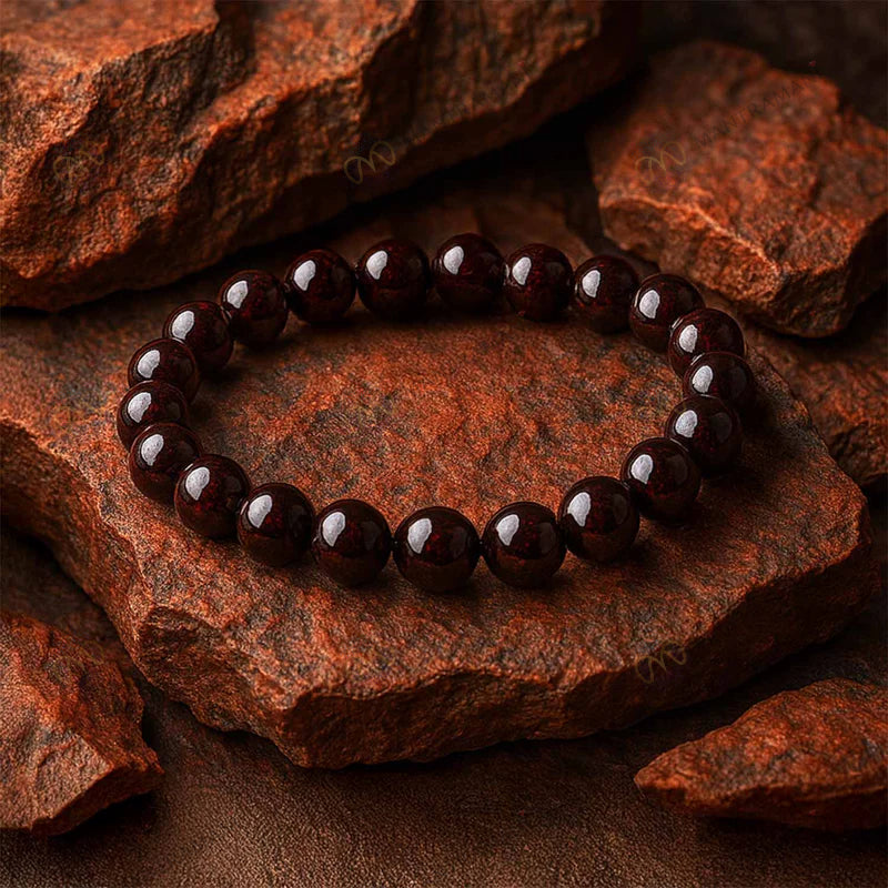 MantraMani® Garnet Bracelet For Prosperity & Grounding