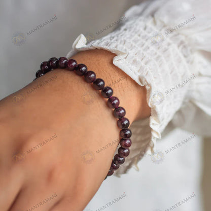 MantraMani® Garnet Bracelet For Prosperity & Grounding