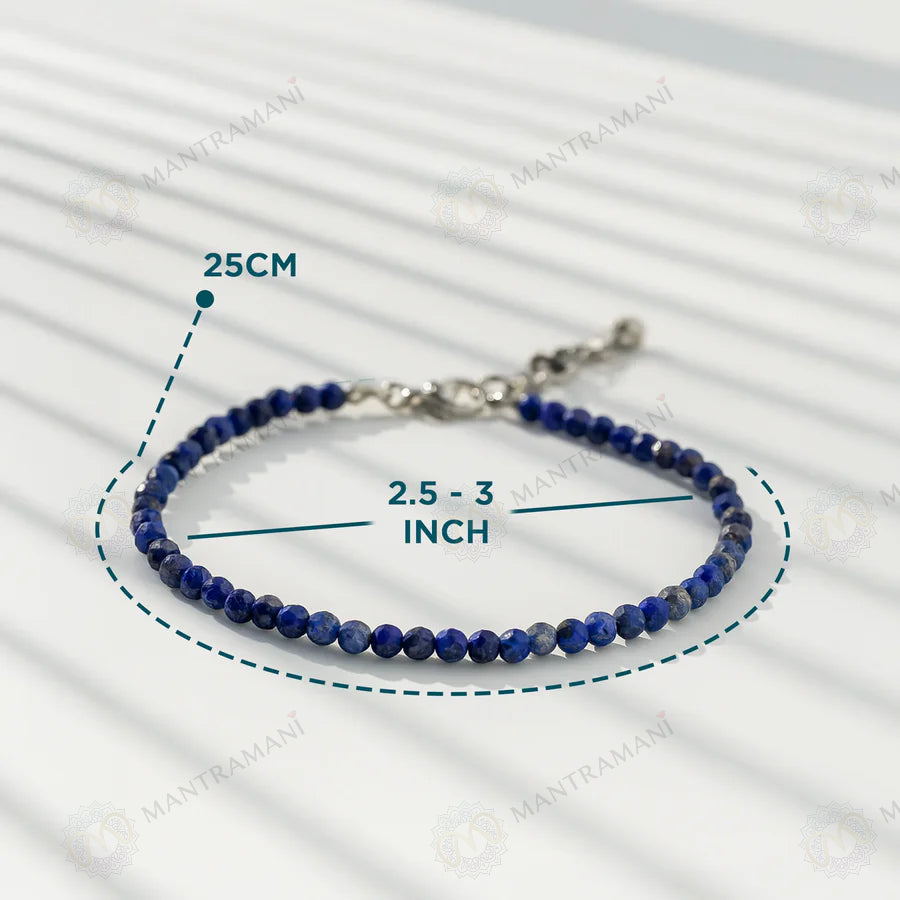 MantraMani® Lapis Lazuli Anklet: Enhancing Intuition and Spiritual Awareness