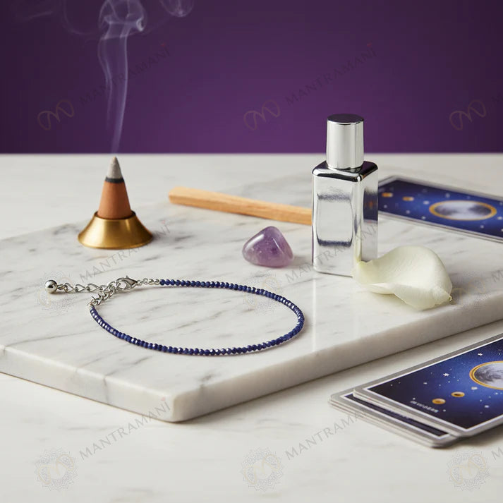 MantraMani® Lapis Lazuli Anklet: Enhancing Intuition and Spiritual Awareness