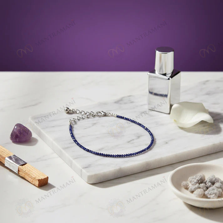 MantraMani® Lapis Lazuli Anklet: Enhancing Intuition and Spiritual Awareness