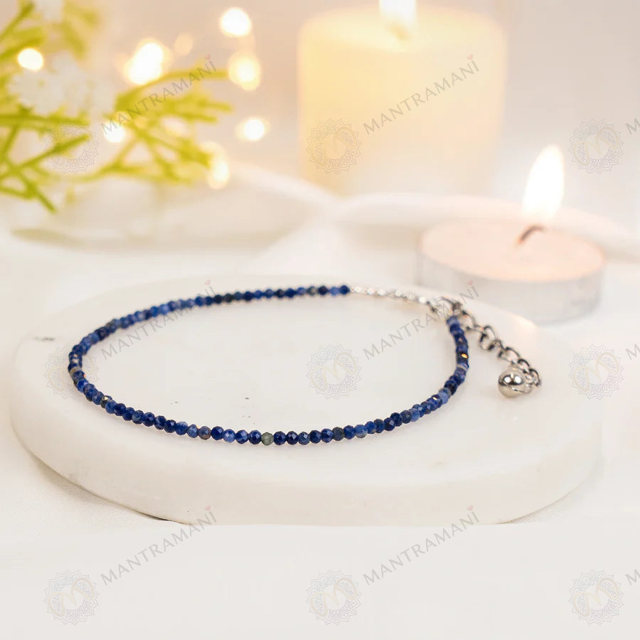 MantraMani® Lapis Lazuli Anklet: Enhancing Intuition and Spiritual Awareness