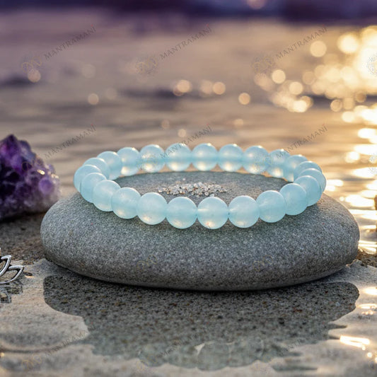 MantraMani® Himalayan Aquamarine Bracelet For Tranquility