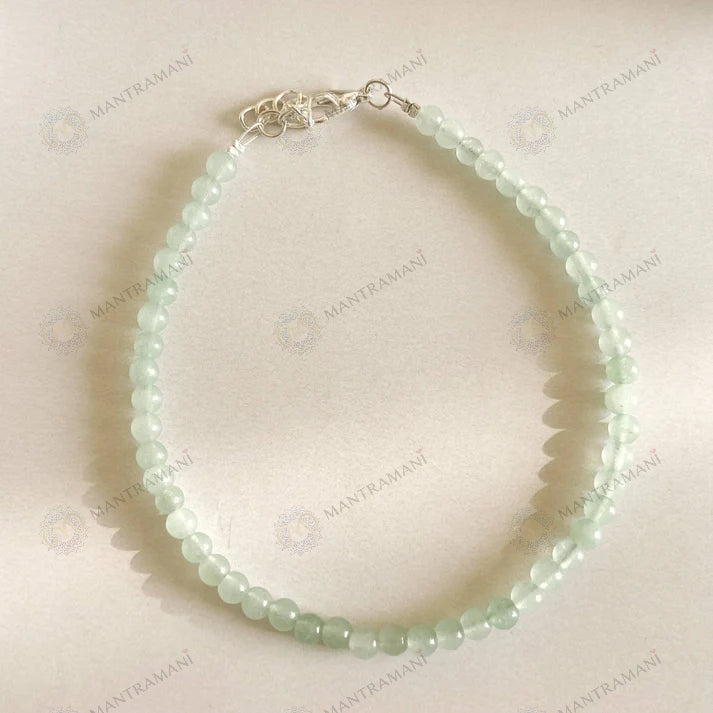 MantraMani® Green Aventurine Anklet : Boost Prosperity & Growth