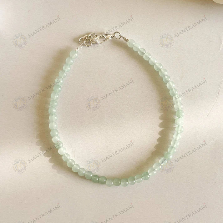MantraMani® Green Aventurine Anklet : Boost Prosperity & Growth