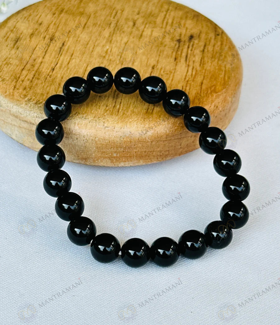 MantraMani® Black Onyx Bracelet – Grounding, Strength & Inner Power, Absorbs Negativity