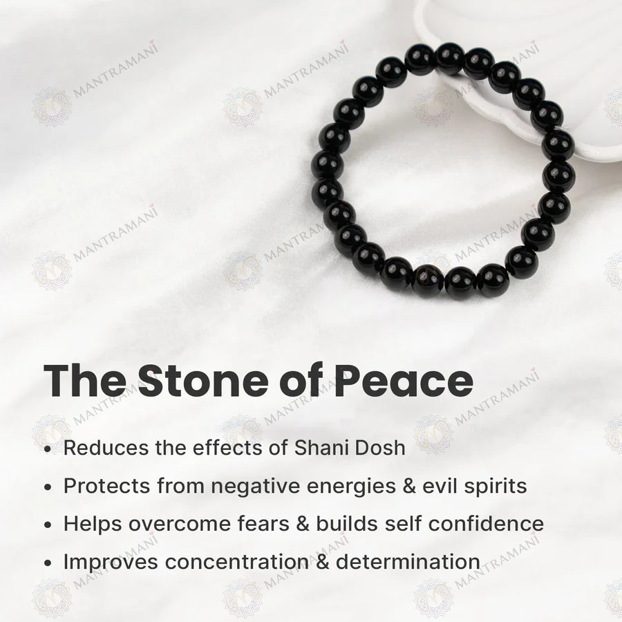 MantraMani® Black Onyx Bracelet – Grounding, Strength & Inner Power, Absorbs Negativity