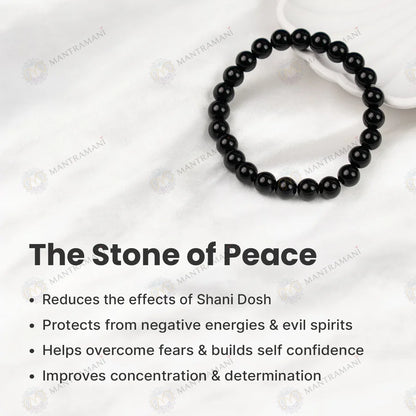 MantraMani® Black Onyx Bracelet – Grounding, Strength & Inner Power, Absorbs Negativity