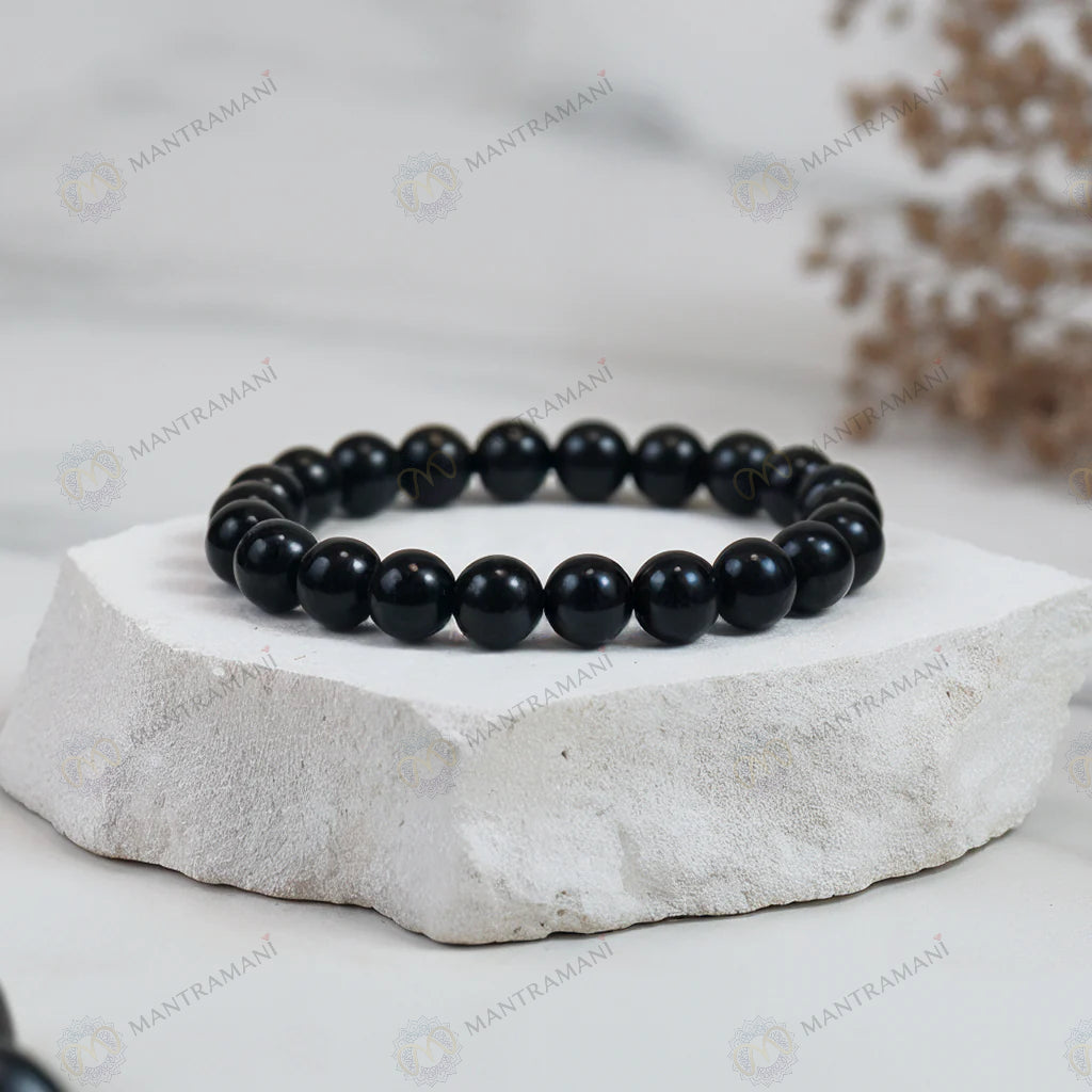 MantraMani® Black Onyx Bracelet – Grounding, Strength & Inner Power, Absorbs Negativity