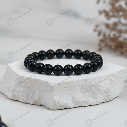 MantraMani® Black Onyx Bracelet – Grounding, Strength & Inner Power, Absorbs Negativity