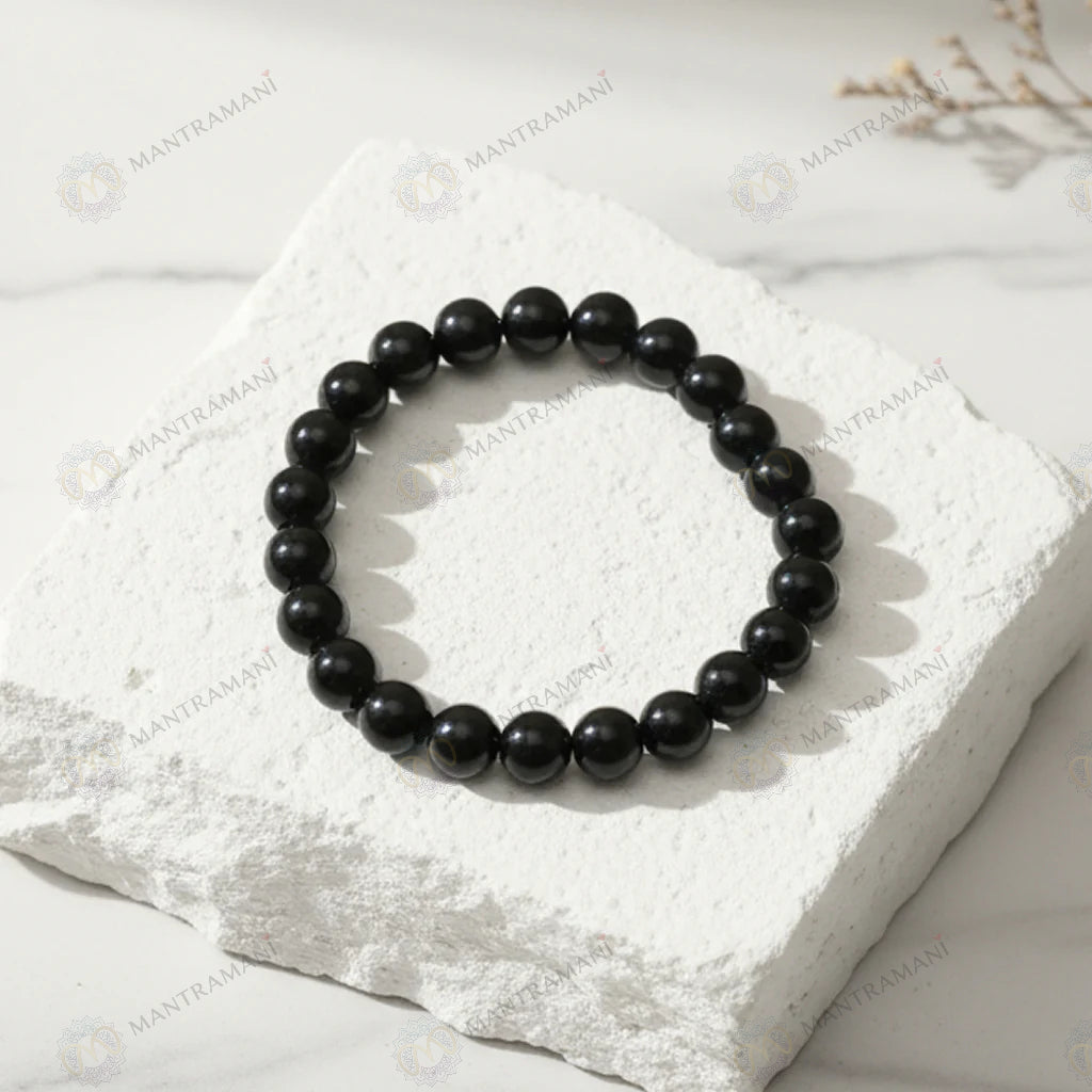 MantraMani® Black Onyx Bracelet – Grounding, Strength & Inner Power, Absorbs Negativity