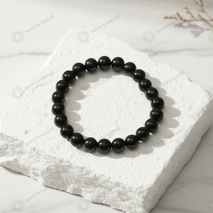 MantraMani® Black Onyx Bracelet – Grounding, Strength & Inner Power, Absorbs Negativity
