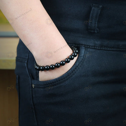 MantraMani® Black Onyx Bracelet – Grounding, Strength & Inner Power, Absorbs Negativity