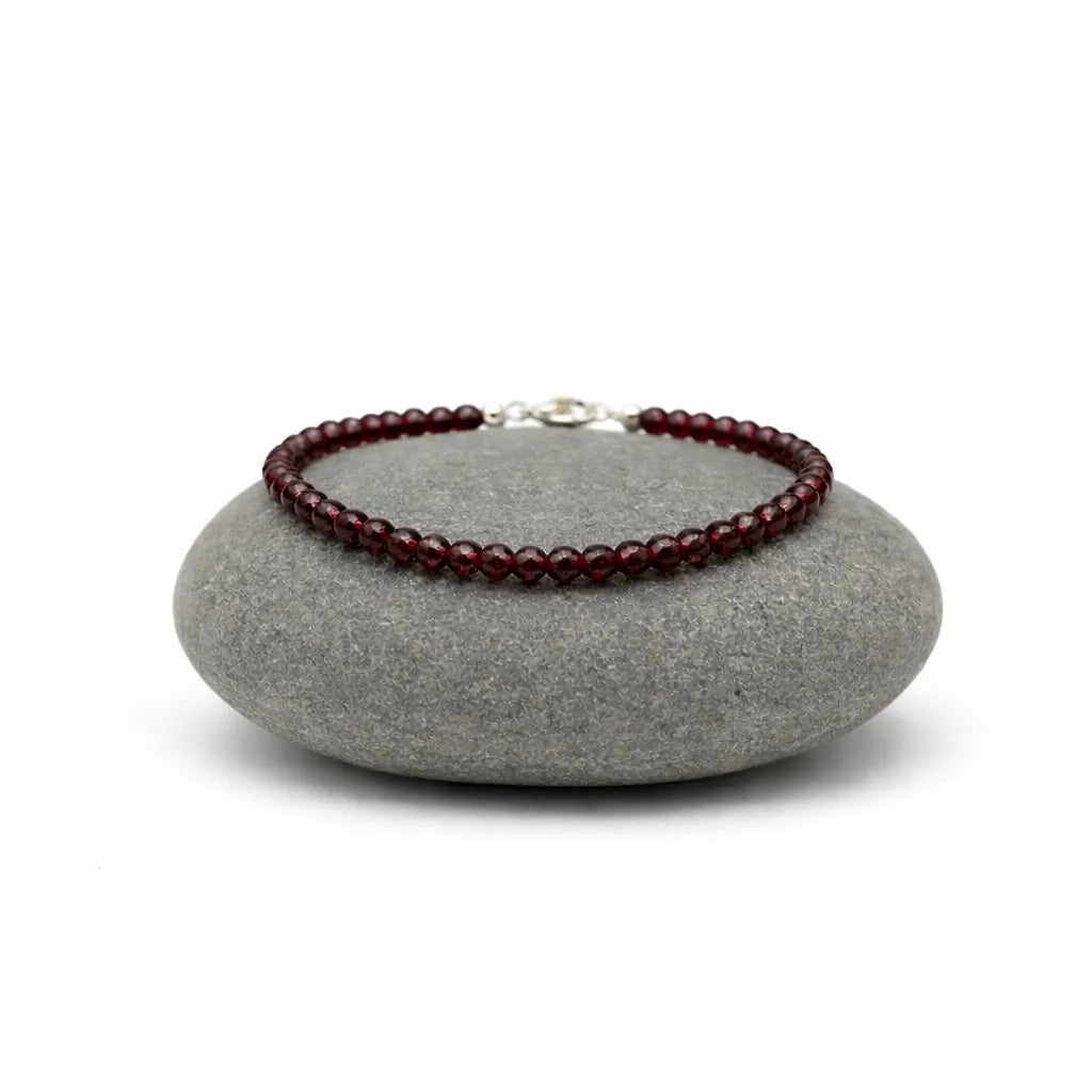 MantraMani® Red Garnet Anklet