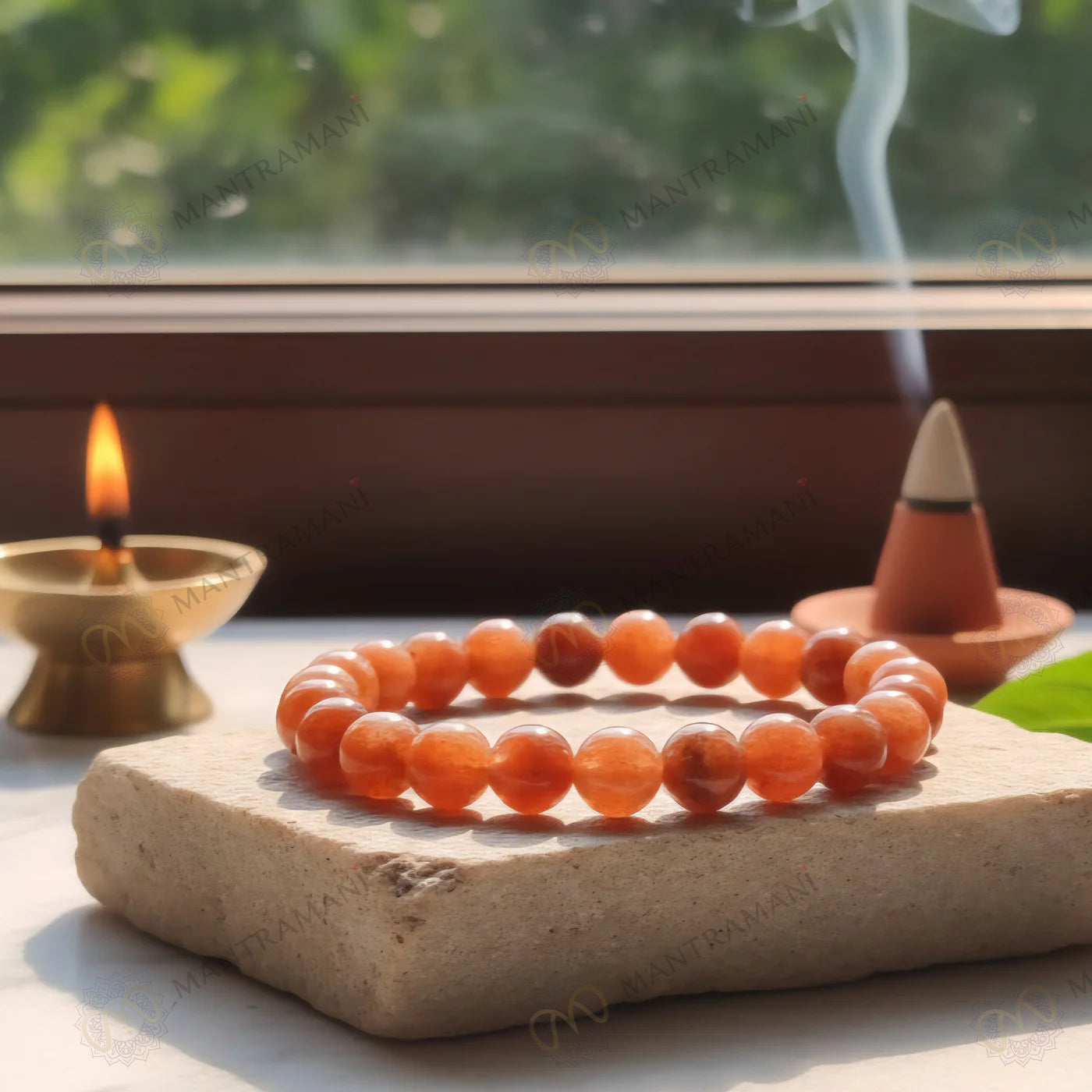 MantraMani® Sunstone Bracelet to Attract Good Luck