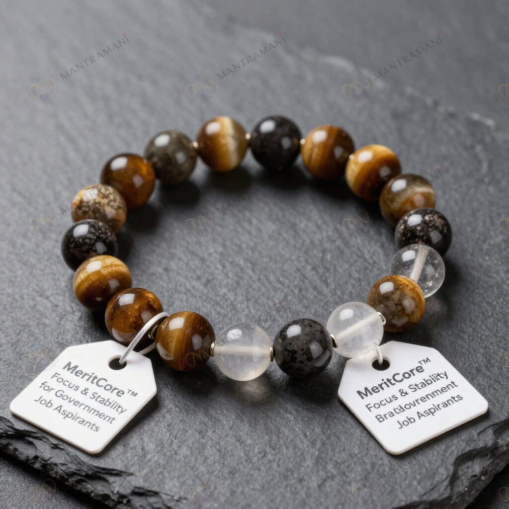 MantraMani® MeritCore™ — Focus & Stability Bracelet for Government Job Aspirants