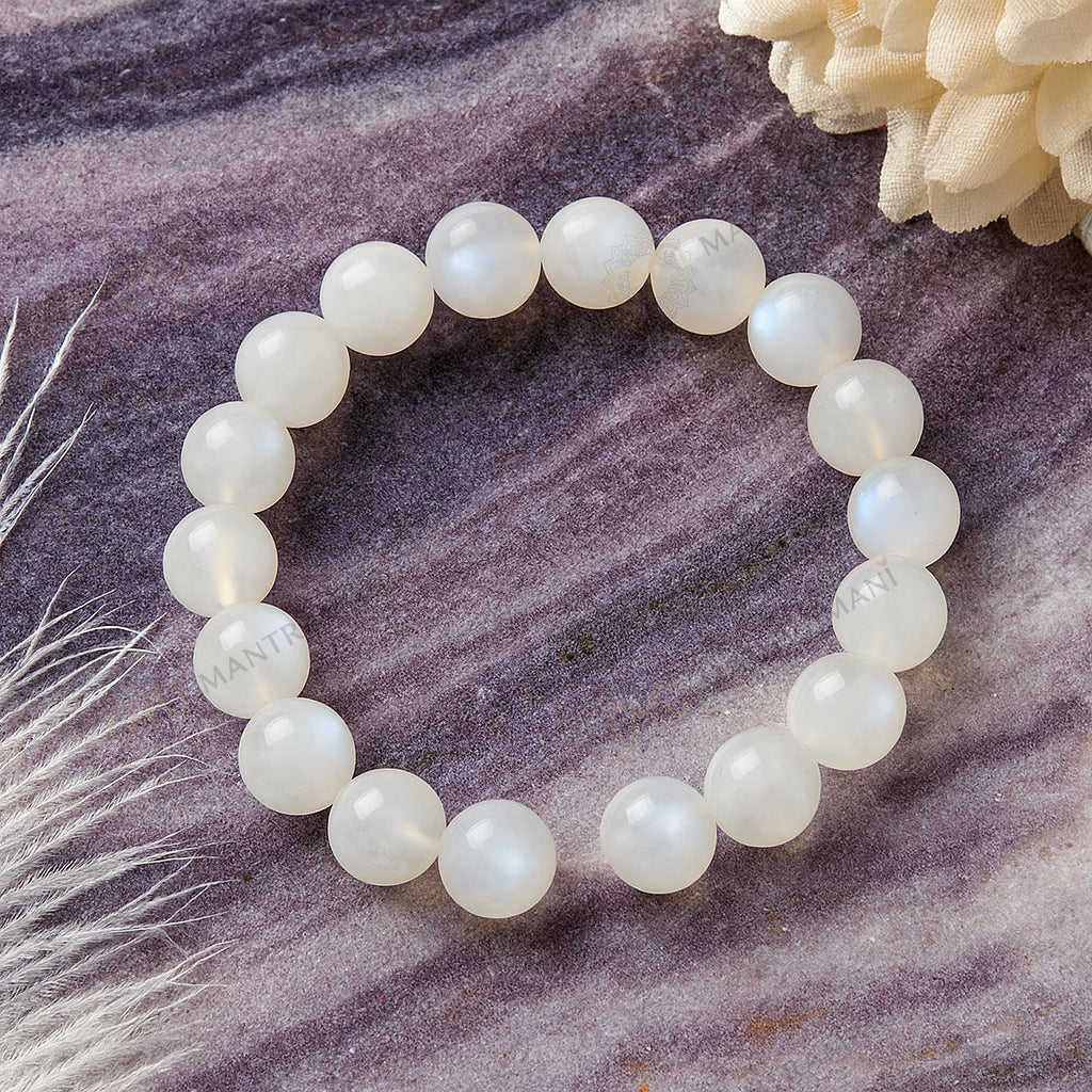 MantraMani® Lunar Grace™ – Signature Moonstone Bracelet for Women | Feminine Energy, Fertility Support & Hormonal Balance | Calm, Clarity, Emotional Healing & Inner Peace