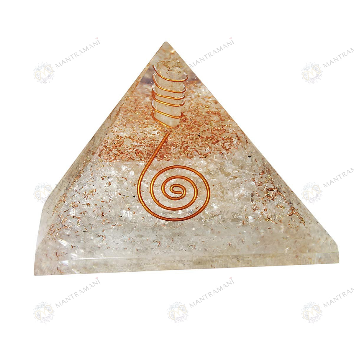 MantraMani® Moonstone Orgonite Pyramid – Emotional Balance, Intuition & Harmony Crystal