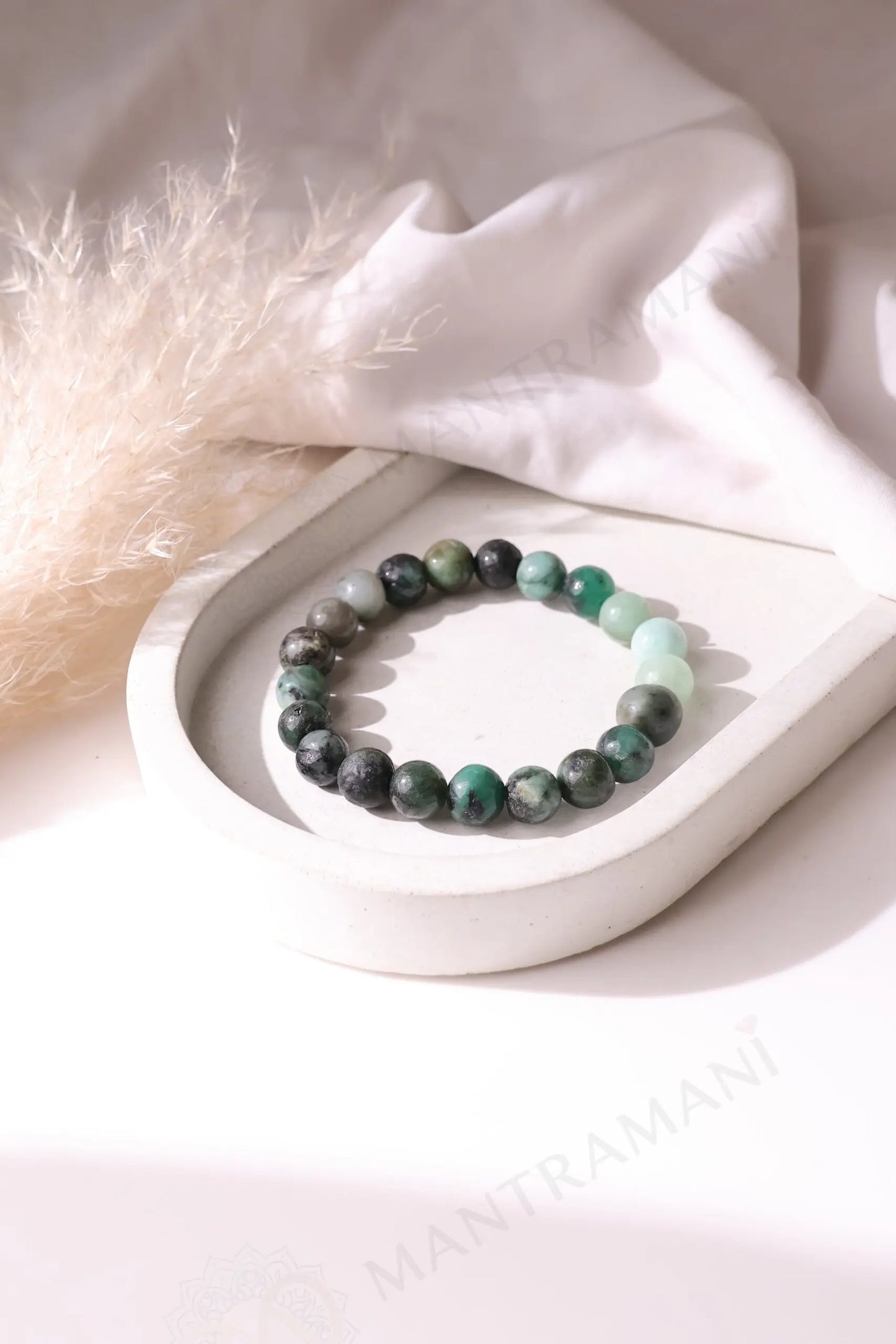 MantraMani® Moss Agate Bracelet – Abundance, Patience & Nature Energy