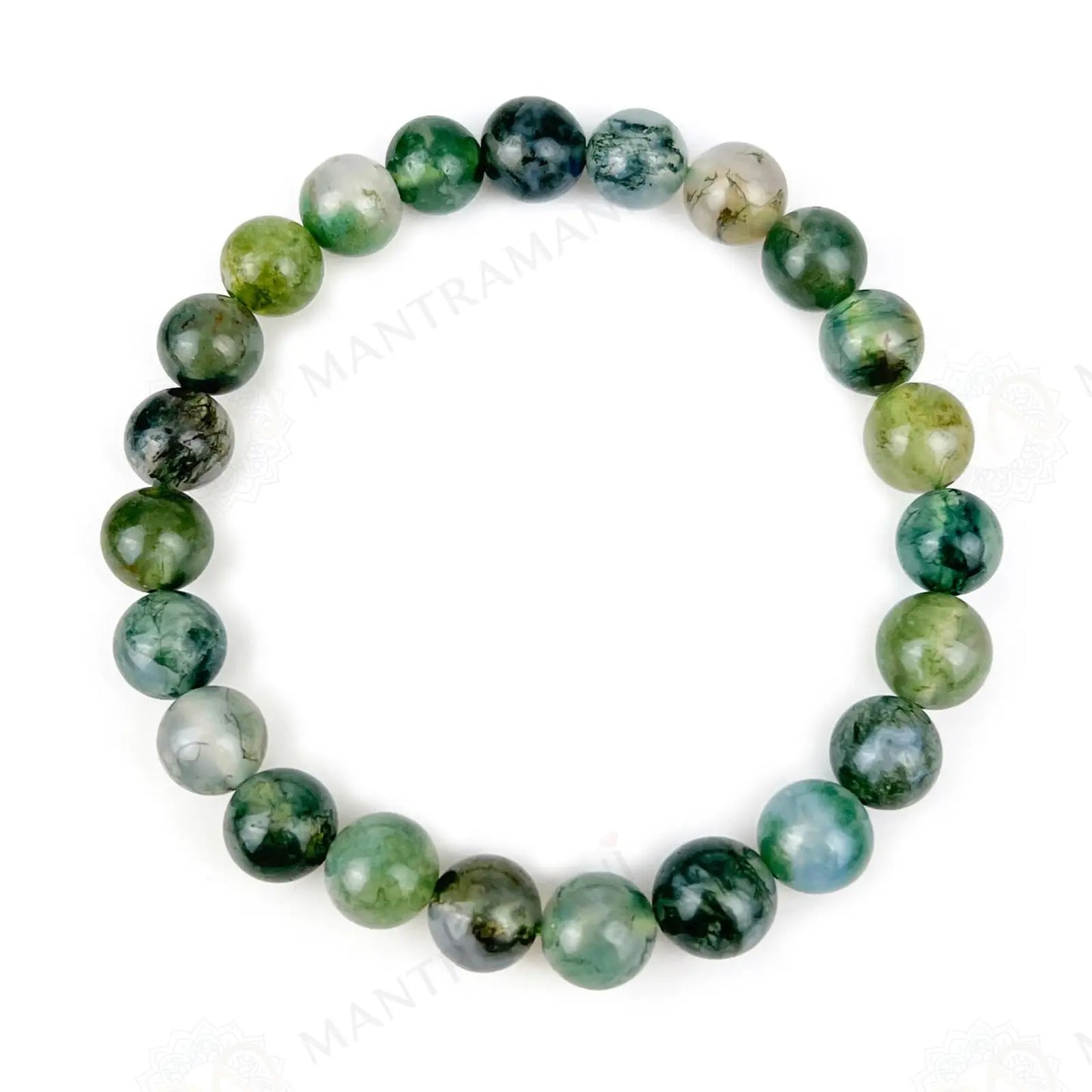 MantraMani® Moss Agate Bracelet – Abundance, Patience & Nature Energy