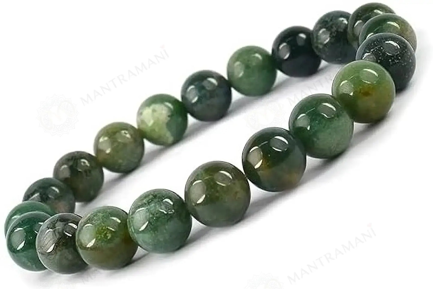 MantraMani® Moss Agate Bracelet – Abundance, Patience & Nature Energy