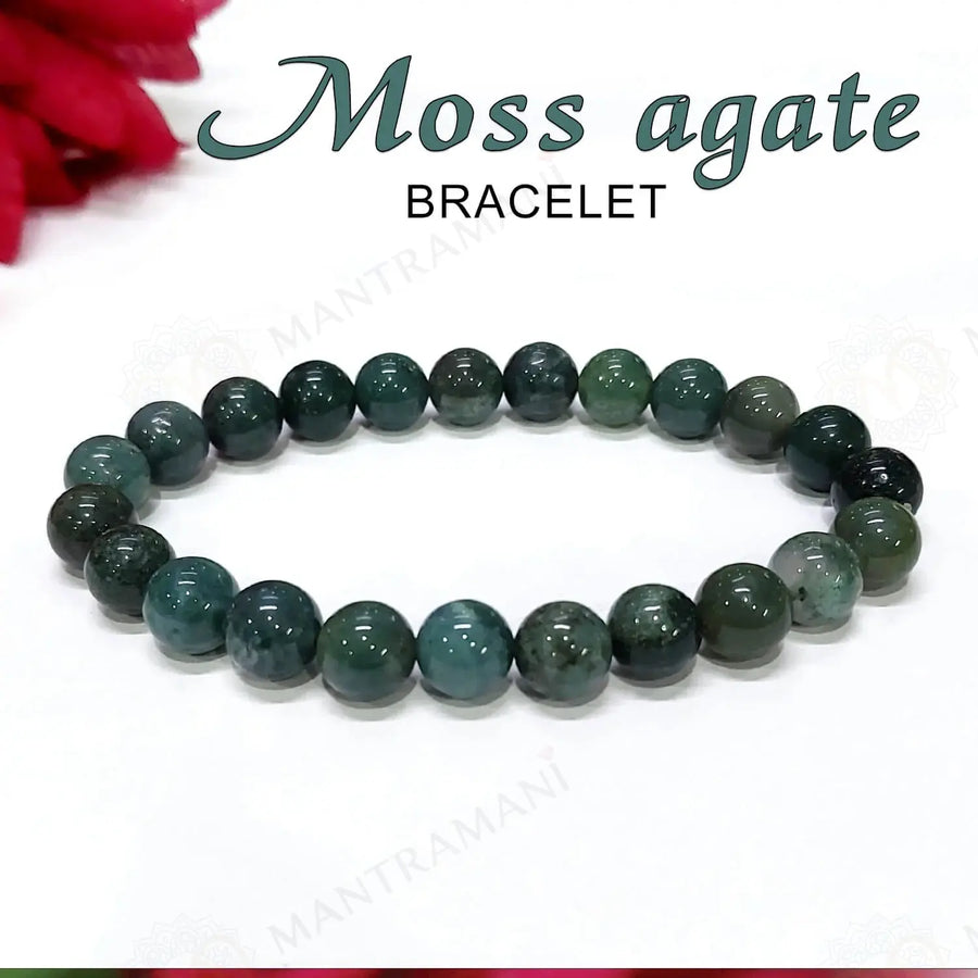 MantraMani® Moss Agate Bracelet – Abundance, Patience & Nature Energy