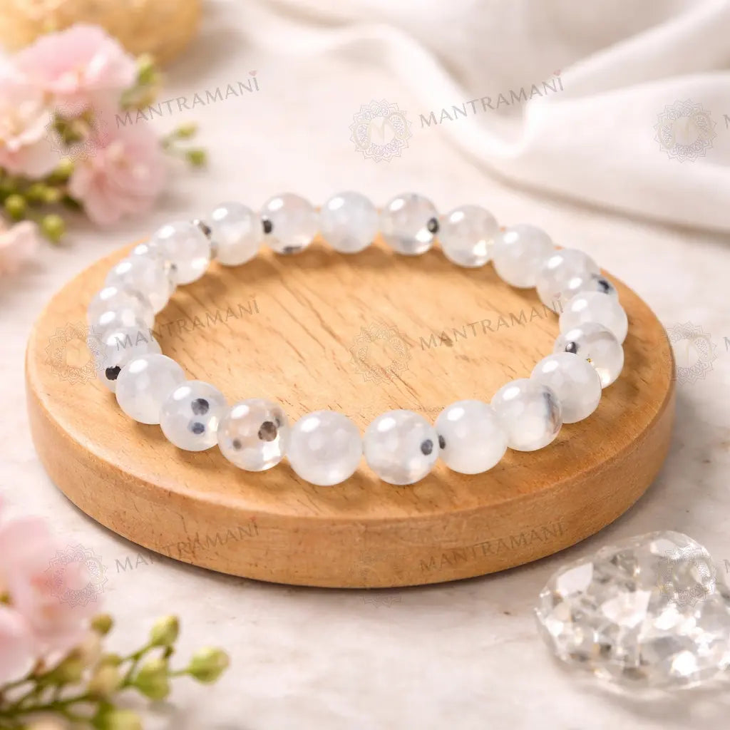 MantraMani® Moon Stone Bracelet for Mental Stress Relief & Confidence — Energy Healing • Spiritual Balance • Positive Vibrations | Certified Natural Stone
